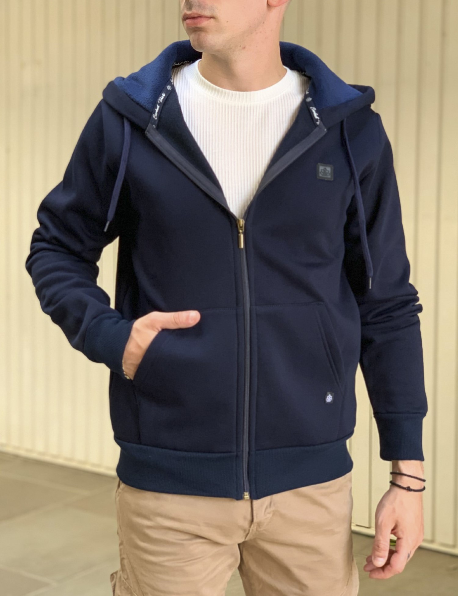 Everbest ανδρική Plus Size μπλε ζακέτα φούτερ 241011B φωτογραφία